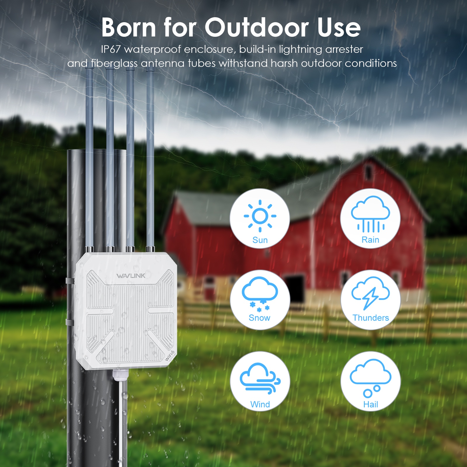 WAVLINK AERIAL HD9 AX3000 Outdoor Wi-Fi 6 Access Point thumbnail 5