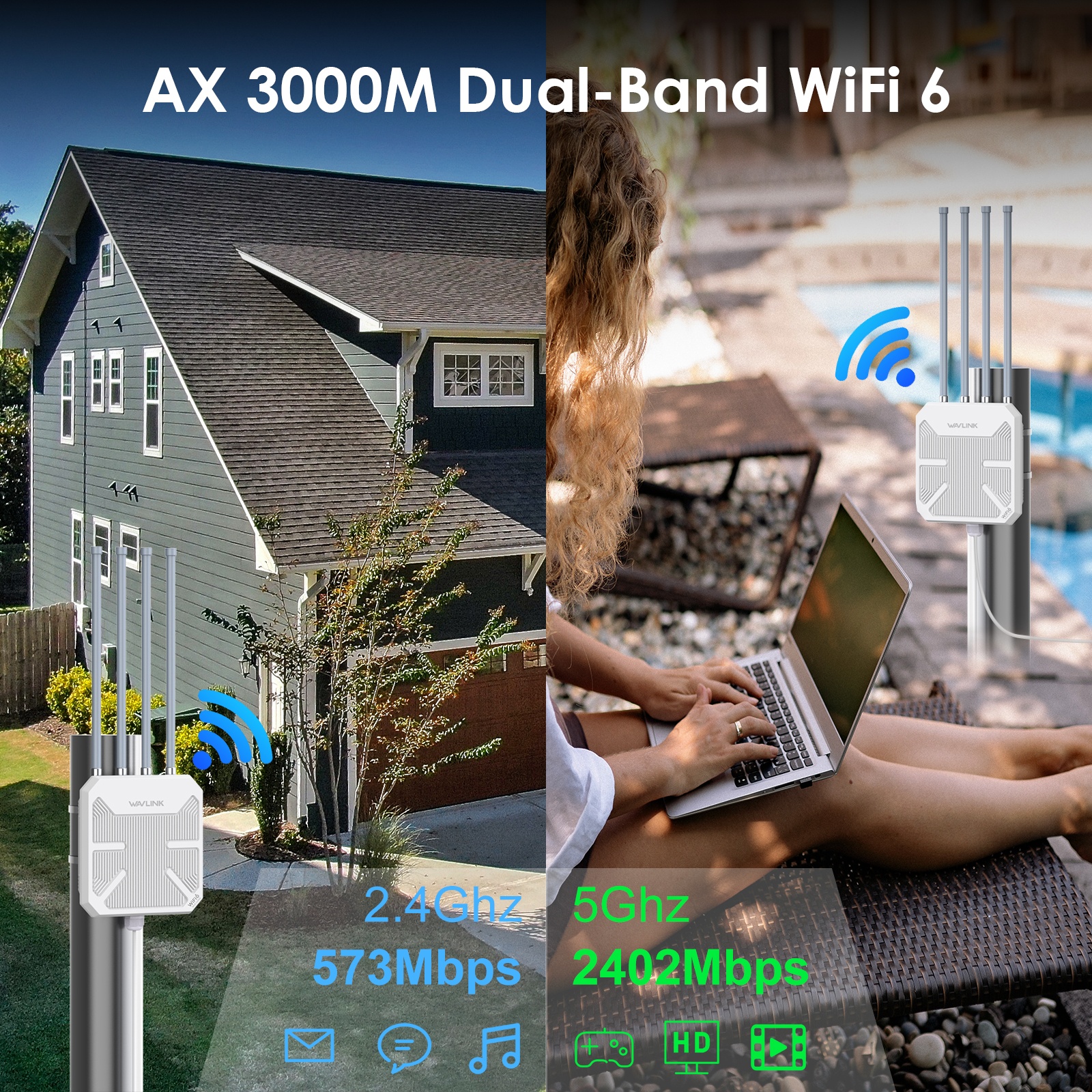 WAVLINK AERIAL HD9 AX3000 Outdoor Wi-Fi 6 Access Point thumbnail 4